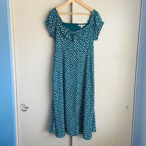 Francesca's Lined Floral Maxi Dress Short Sleeves